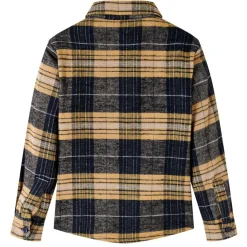 Kindershirt geruit 92 geel en zwart