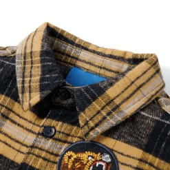 Kindershirt geruit 92 geel en zwart