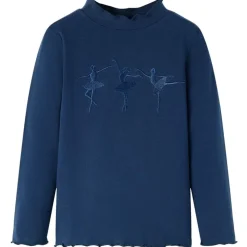 Kindershirt lange mouwen 104 marineblauw