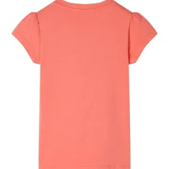 Kindershirt met kapmouwen 116 koraalkleurig
