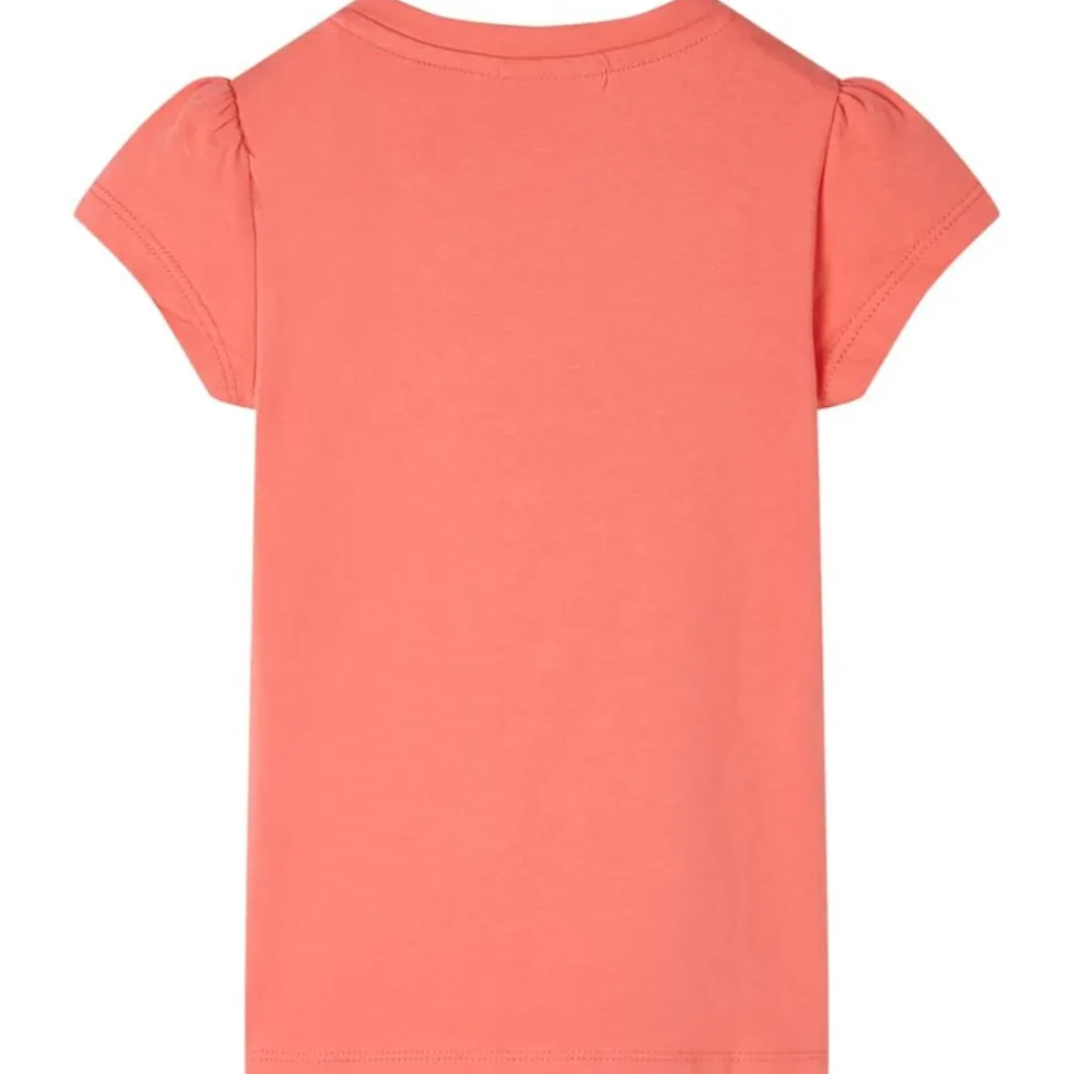 Kindershirt met kapmouwen 116 koraalkleurig