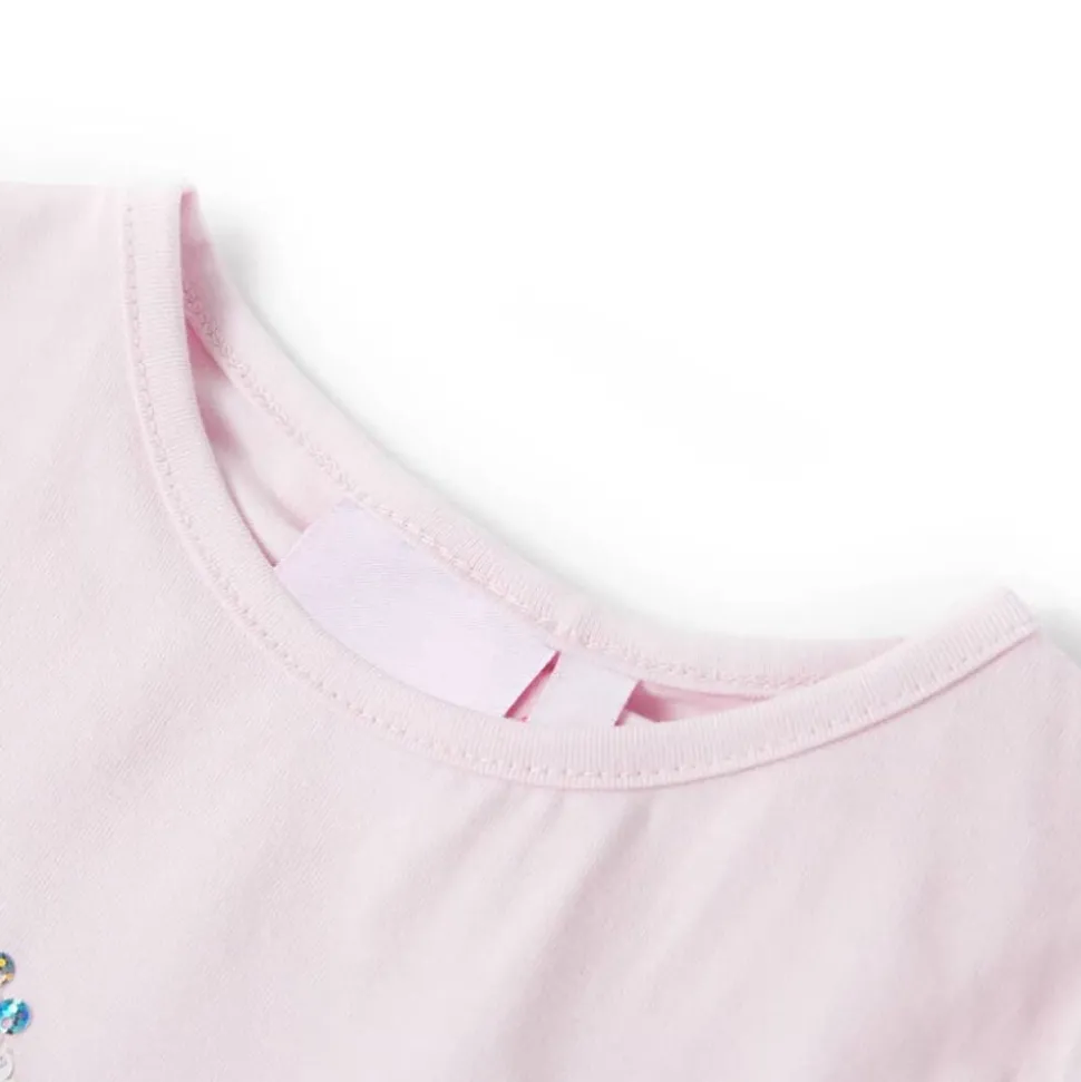 Kindershirt met kapmouwen 104 zachtroze