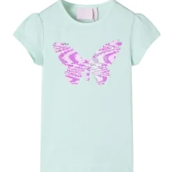 Kindershirt met kapmouwen 128 lichtmintkleur
