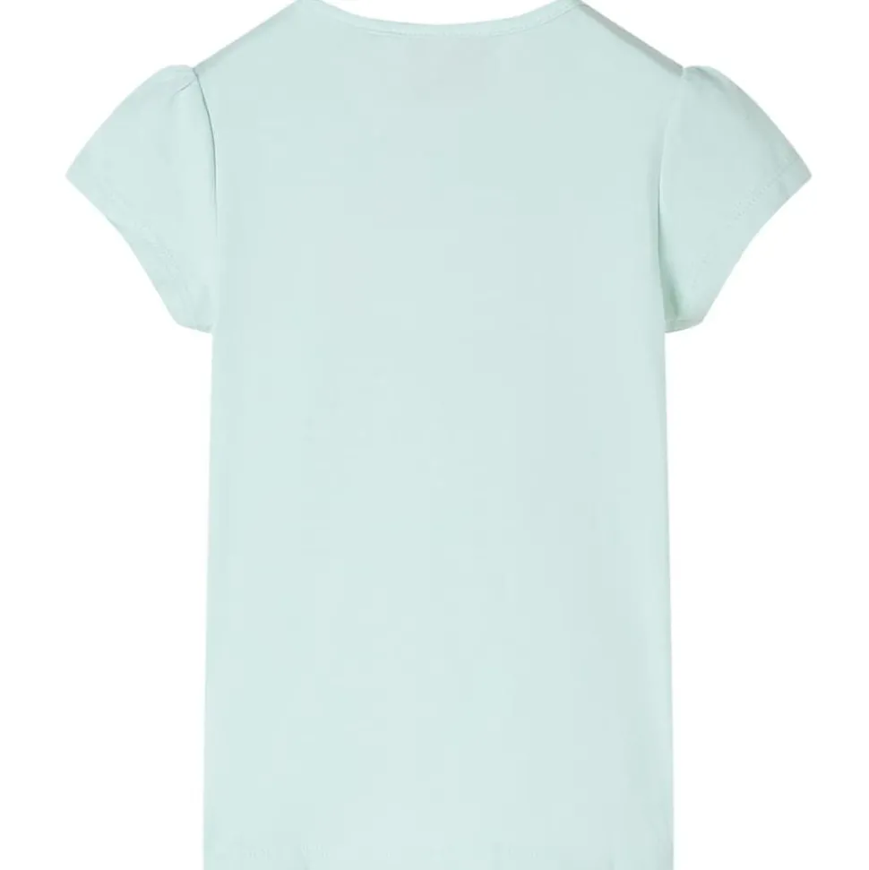 Kindershirt met kapmouwen 128 lichtmintkleur