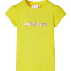 Kindershirt met kapmouwen 140 felgeel
