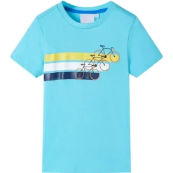 Kindershirt met korte mouwen 116 zeeblauw