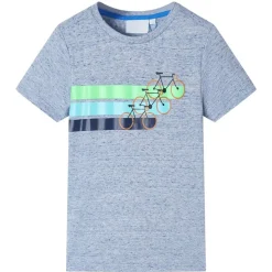Kindershirt met korte mouwen 116 gemêleerd blauw