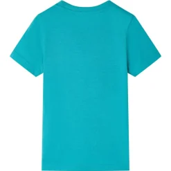 Kindershirt met korte mouwen 128 donkermintkleurig