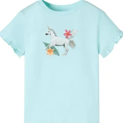 Kindershirt met korte mouwen 104 lichtzeeblauw