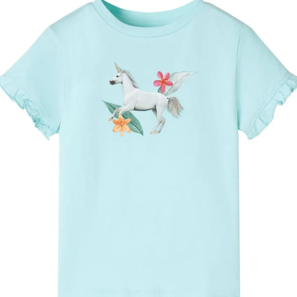 Kindershirt met korte mouwen 104 lichtzeeblauw