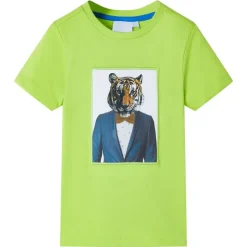 Kindershirt met korte mouwen 116 limoengroen