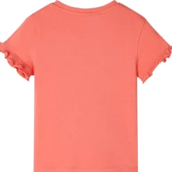 Kindershirt met korte mouwen 104 koraalkleurig