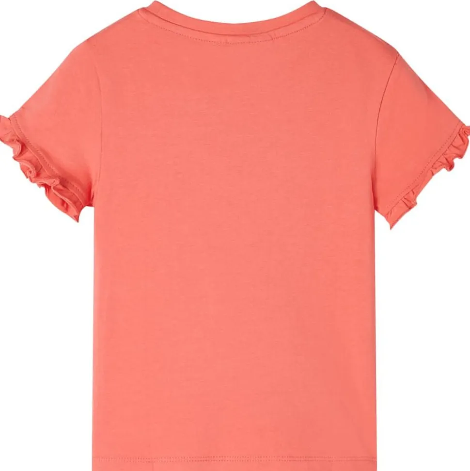 Kindershirt met korte mouwen 104 koraalkleurig
