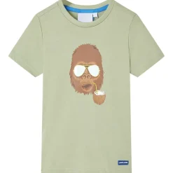 Kindershirt met korte mouwen 116 lichtkakikleurig