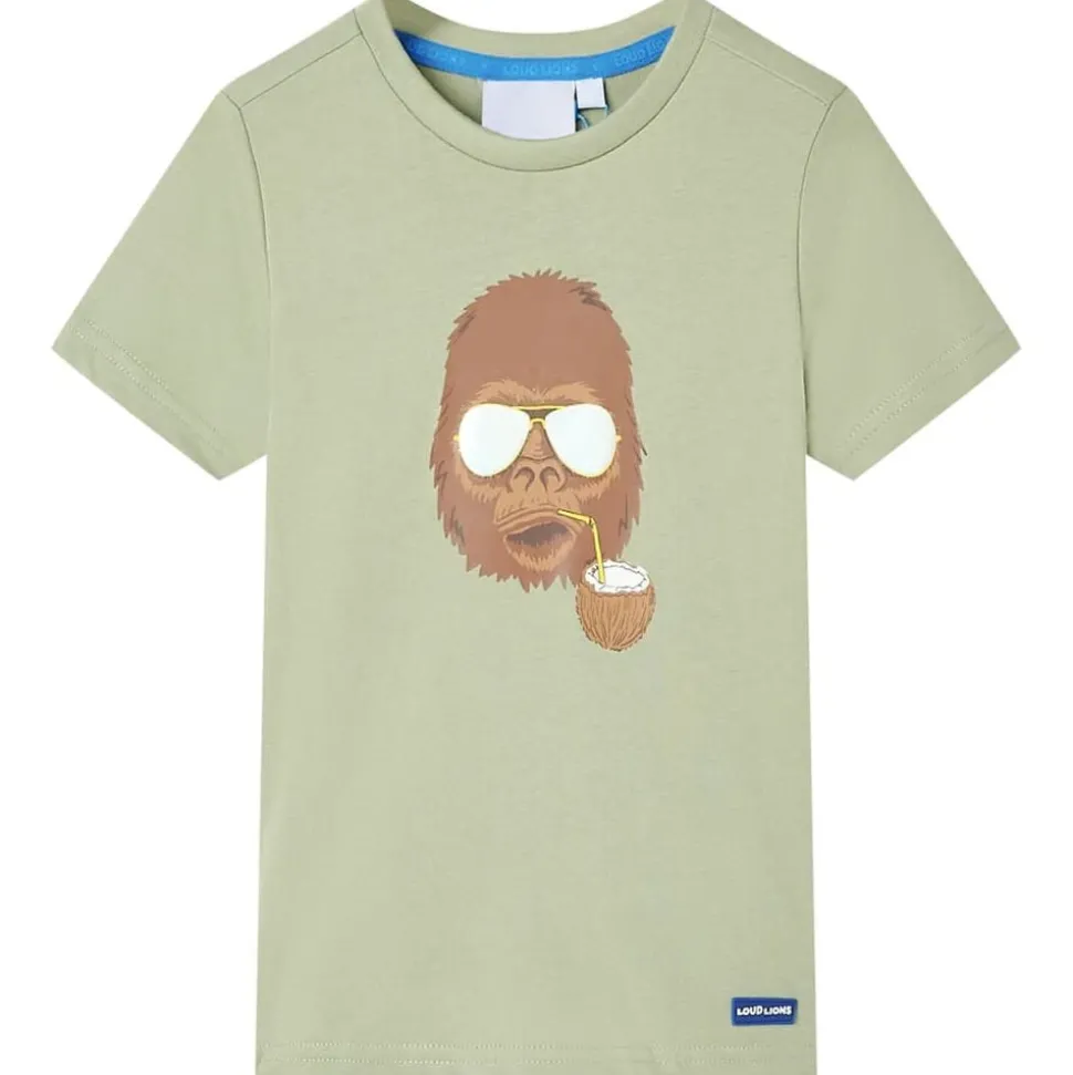 Kindershirt met korte mouwen 116 lichtkakikleurig
