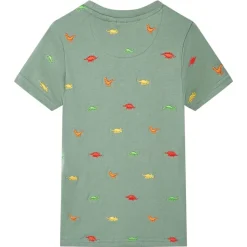 Kindershirt met korte mouwen 104 kakikleurig