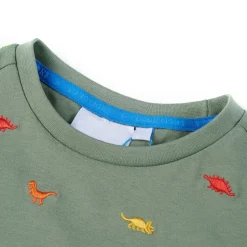 Kindershirt met korte mouwen 104 kakikleurig