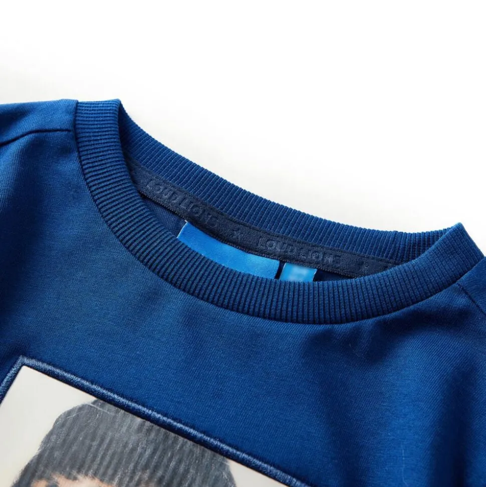 Kindershirt met lange mouwen 128 donkerblauw