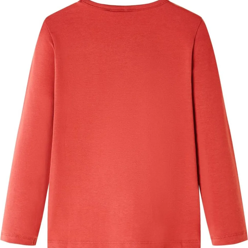 Kindershirt met lange mouwen 92 roodbruin