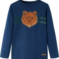Kindershirt met lange mouwen 92 marineblauw