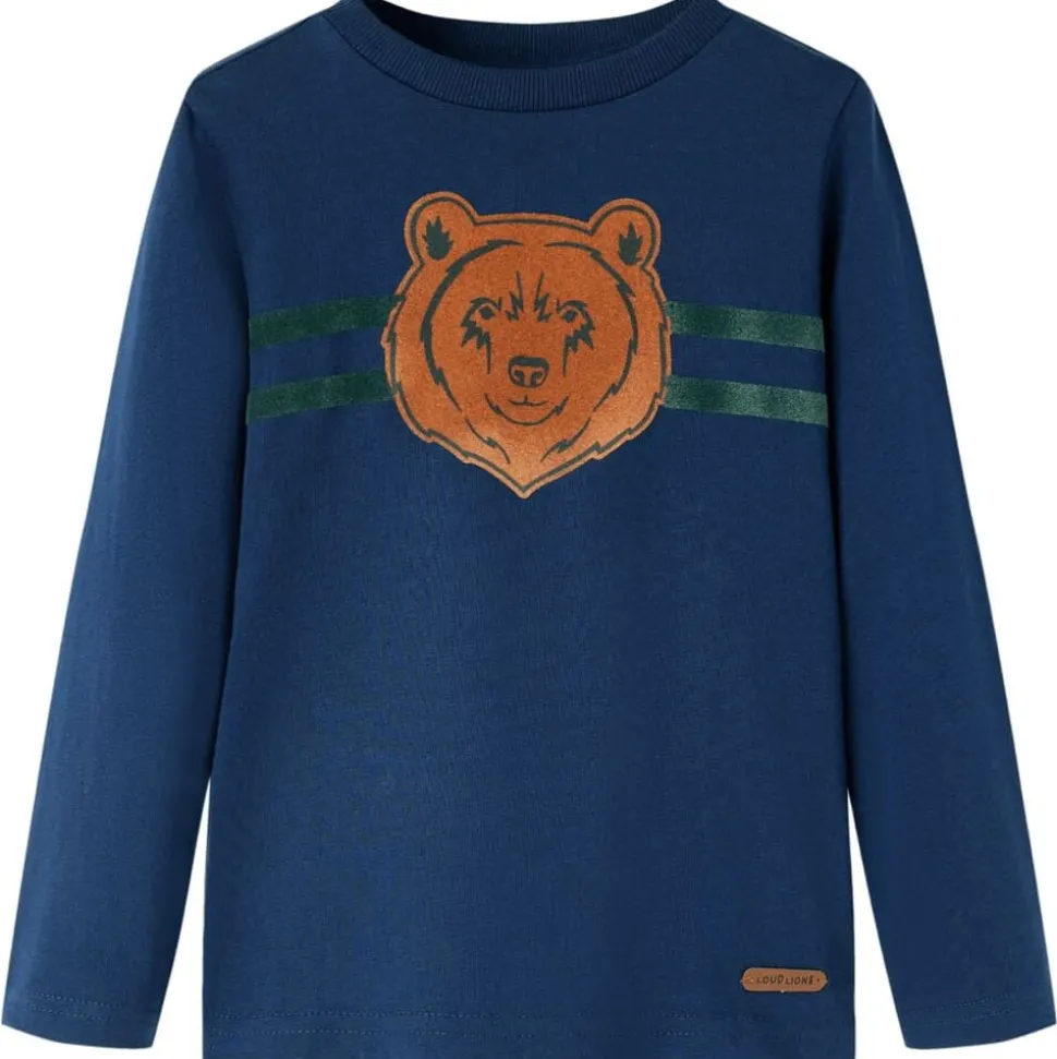 Kindershirt met lange mouwen 92 marineblauw