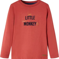 Kindershirt met lange mouwen 92 roodbruin