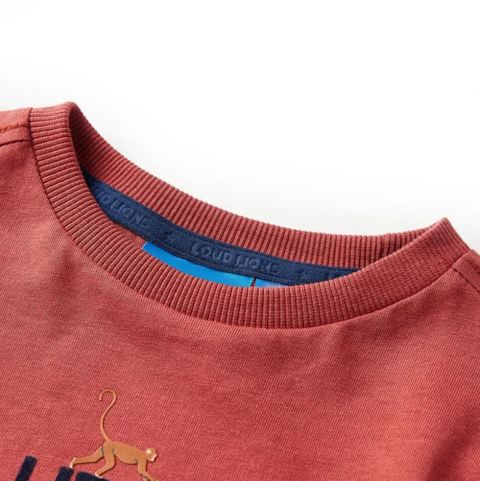 Kindershirt met lange mouwen 92 roodbruin