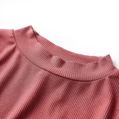Kindershirt met lange mouwen en lage col 104 roodbruin