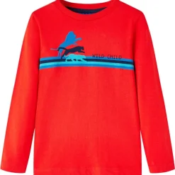 Kindershirt met lange mouwen 104 rood