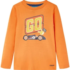 Kindershirt met lange mouwen 92 donkeroranje