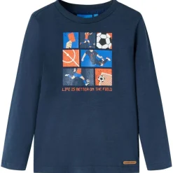 Kindershirt met lange mouwen 104 gemêleerd marineblauw