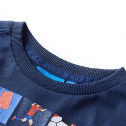 Kindershirt met lange mouwen 104 gemêleerd marineblauw