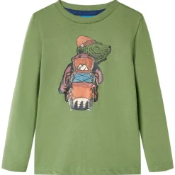 Kindershirt met lange mouwen 104 lichtkakikleurig