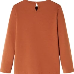 Kindershirt met lange mouwen 128 cognackleurig