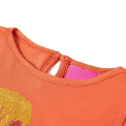 Kindershirt met lange mouwen 116 oranjebruin