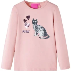 Kindershirt met lange mouwen 92 lichtroze