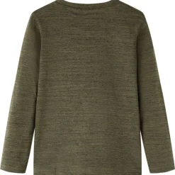 Kindershirt met lange mouwen 92 gemêleerd kakikleurig