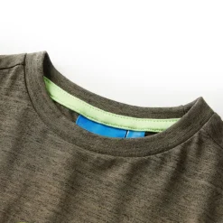 Kindershirt met lange mouwen 92 gemêleerd kakikleurig