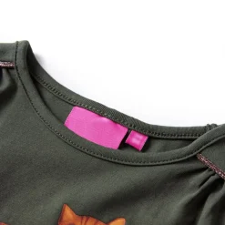 Kindershirt met lange mouwen 92 kakikleurig