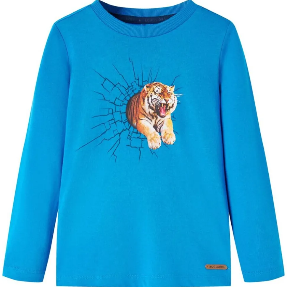 Kindershirt met lange mouwen 92 kobaltblauw