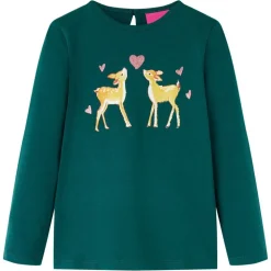Kindershirt met lange mouwen 92 donkergroen