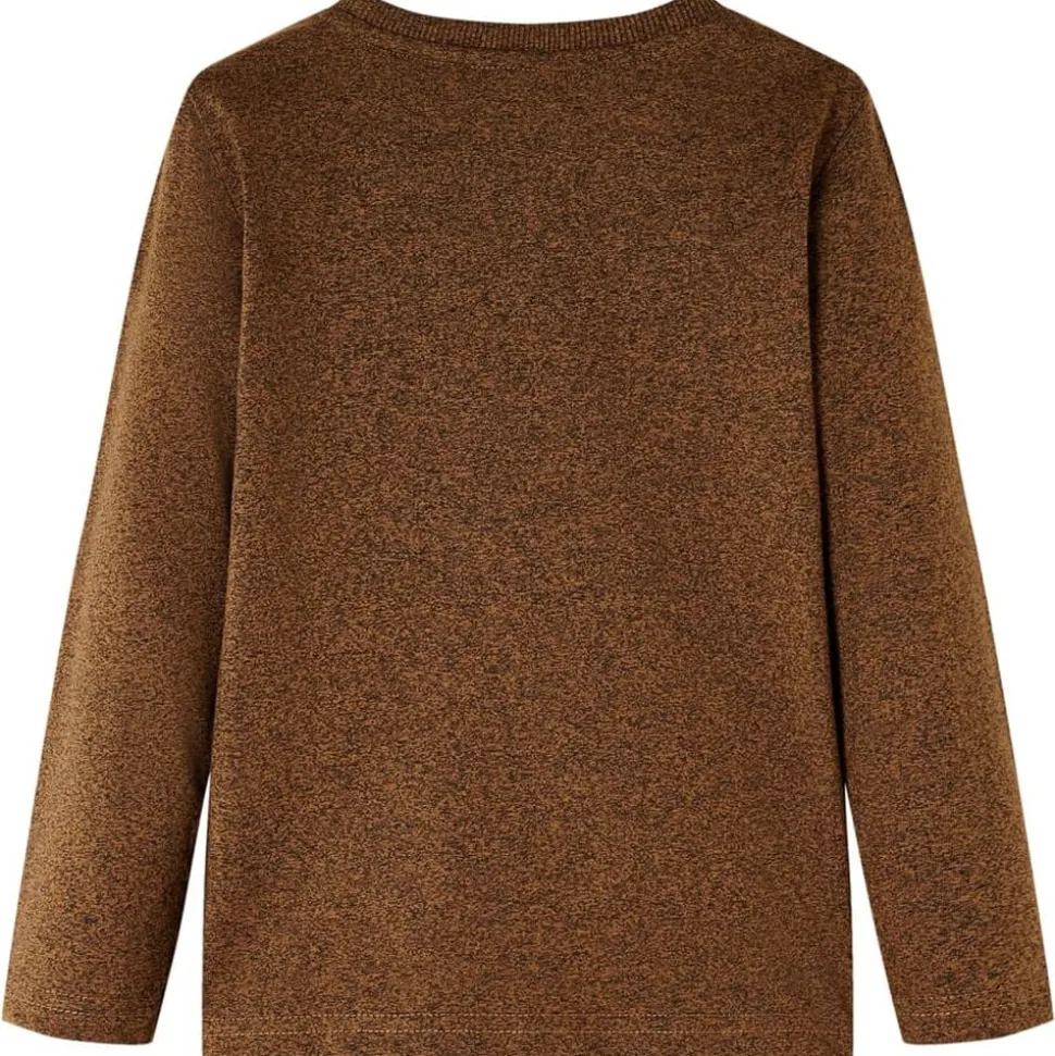 Kindershirt met lange mouwen 104 gemêleerd cognackleur