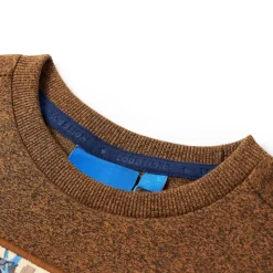 Kindershirt met lange mouwen 104 gemêleerd cognackleur