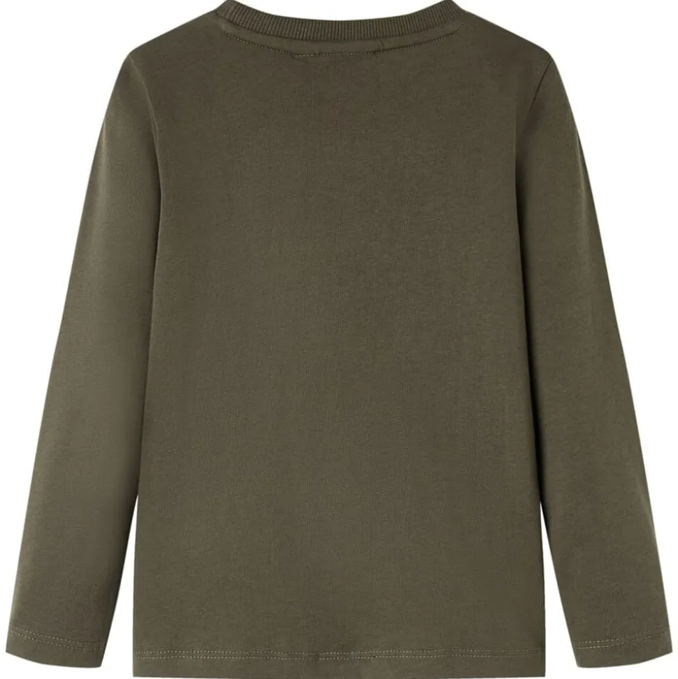 Kindershirt met lange mouwen 116 kakikleurig