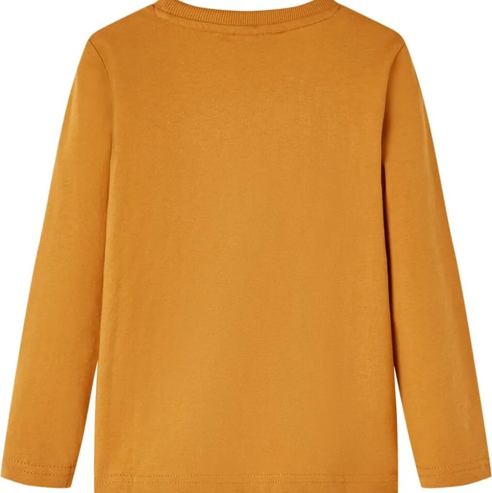 Kindershirt met lange mouwen 104 donkerokerkleurig