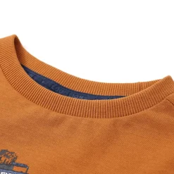 Kindershirt met lange mouwen 92 donkerokerkleurig