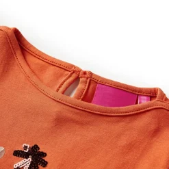 Kindershirt met lange mouwen 92 oranjebruin