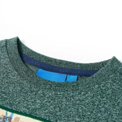 Kindershirt met lange mouwen 104 gemêleerd donkergroen