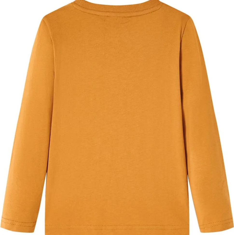 Kindershirt met lange mouwen 104 donkerokerkleurig