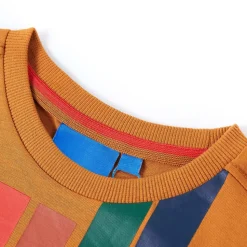 Kindershirt met lange mouwen 104 donkerokerkleurig